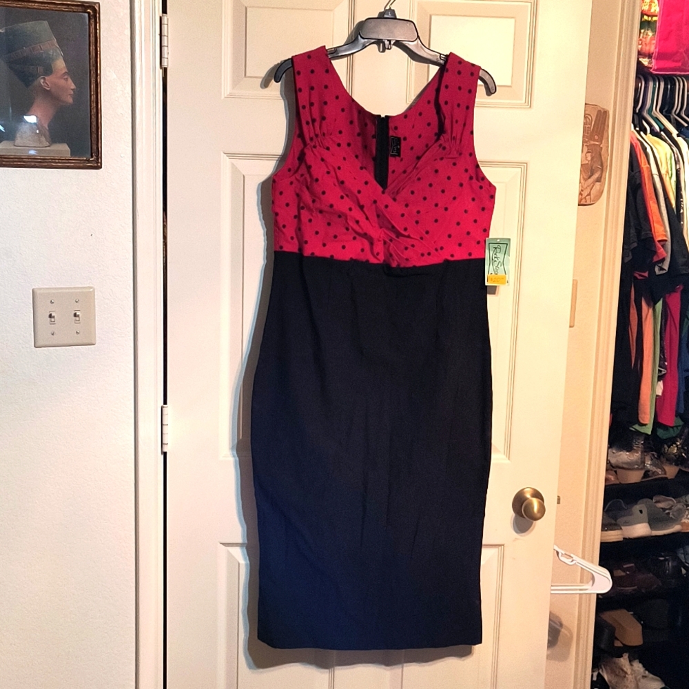 Red and black dress